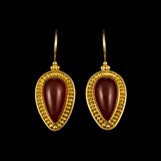 Red Chalcedony Earrings