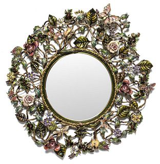 Jay Strongwater Large Enameled Wall Mirror