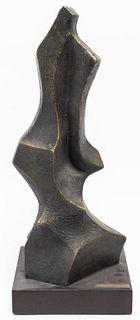 "Fuerza" Modern Patinated Bronze Sculpture
