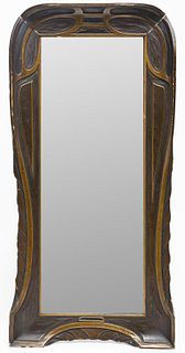 Art Nouveau Carved Wall Mirror