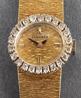Vintage Longines 18K Gold Diamond Ladies Watch
