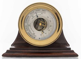 Chelsea Ship Bell Barometer On Mahogany Stand