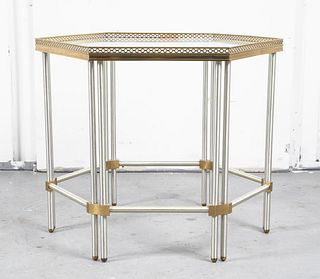 Modern Chrome And Brass Side Table
