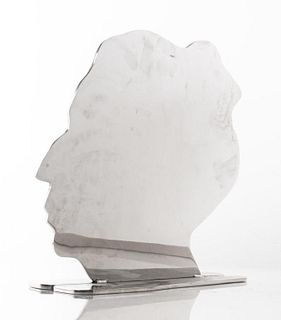 Jack Schuyler Modern Chromed Steel Bust Sculpture
