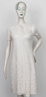 Oscar de la Renta White Lace Coverall & Cami Dress