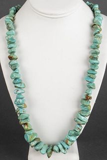 Navajo Native American Silver Turquoise Necklace