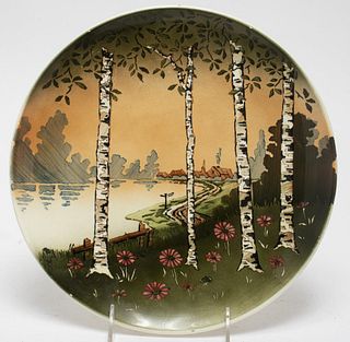 Art Nouveau Ceramic Landscape Plate