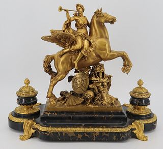 Outstanding French Napoleon III Ormolu and Marble