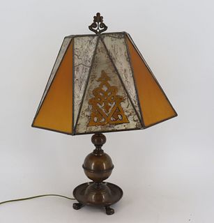 Handel #7563 Signed Arts And Crafts Table Lamp.