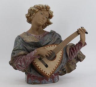 LLADRO. Large Porcelain Mandolin Player