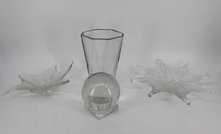 BACCARAT. Lot Of Assorted Signed Glass Items