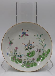 Chinese Famille Rose Enamel Decorated Plate.