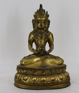 Antique Gilt Bronze Buddha