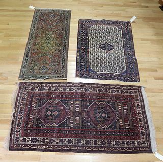 3 Finely Hand Woven Antique Area Carpets.