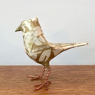 Gold Floral Wrapping Tissue Bird #2