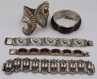 JEWELRY. (5) Mexican Sterling Bracelets.