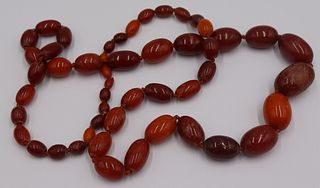 JEWELRY. Graduated Amber Beaded Necklace.