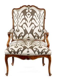 French Provincial Walnut Fauteuil, 19th C.