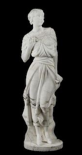 Continental Alabaster Sculpture of a Woman