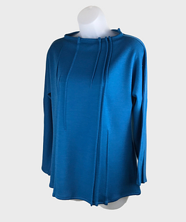 Peacock Blue Funnel Neck Top