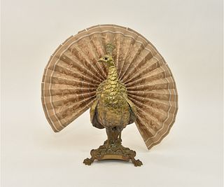 Victorian Brass Peacock Fire Screen