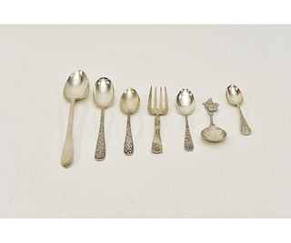 Six Sterling Silver Spoons etc.