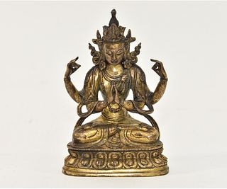 Fine Chinese Gilt Bronze Buddha