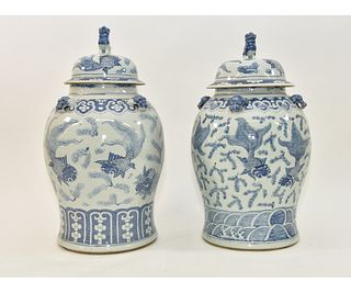 Two Chinese Porcelain Palace Urns