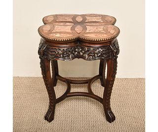 Asian Carved Marble Top Table
