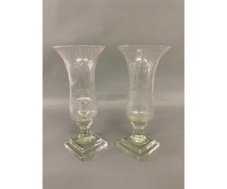 Pair of One-Piece Glass Candlesticks