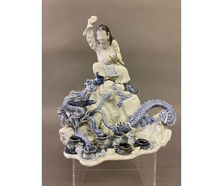Japanese Porcelain Figural Group Prince Susa
