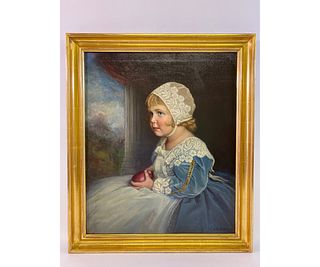 Oil on Canvas Portrait of a Young Girl