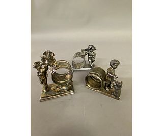 Three Victorian Silver Plate Napkin Rings