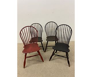 Four Bow Back Windsor Chairs