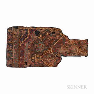 Five Ushak Medallion Carpet Fragments, Turkey, 18th century, largest 3 ft. 4 in. x 6 ft. 6 in.
