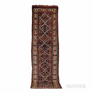 South Caucasian Long Rug, c. 1860, 13 ft. 5 in. x 3 ft. 6 in.