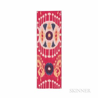 Silk Ikat Panel, Central Asia, c. 1860, 2 ft. 3 in. x 11 in.