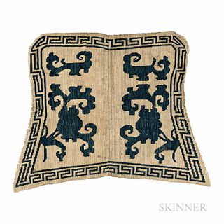 "Butterfly" Saddle Rug, Tibet, 19th century, 2 ft. 4 in. x 3 ft. 1 in.