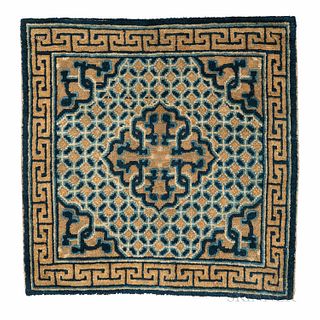 Ningxia Mat, China, c. 1850, 2 ft. 5 in. x 2 ft. 5 in.

Provenance: The Sandra Whitman Collection.
