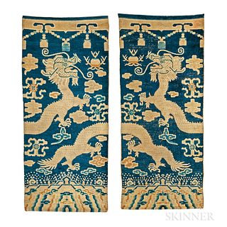 Pair of Ningxia Pillar Rugs, western China, 18th century, each 6 ft. 11 in. x 3 ft. 1 in.

Provenance: The Sandra Whitman Collection; Fred and Stella 