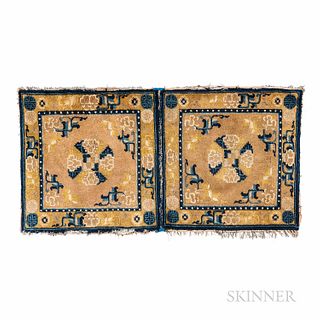 Pair of Ningxia Mats, China, c. 1850, each 2 ft. 3 in. x 2 ft. 2 in.

Provenance: The Sandra Whitman Collection.