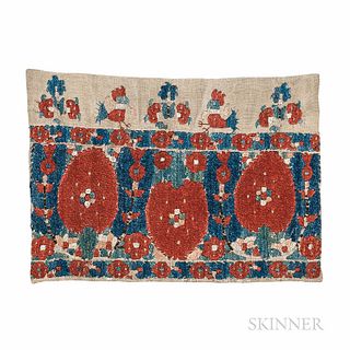 Embroidered End Panel, Epirus, Greece, 19th century, 13 in. x 16 in.

Provenance: Indianapolis Museum of Art.