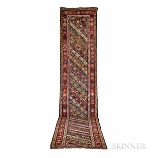 Antique Karabagh Long Rug, Caucasus, c. 1870, fine weave, 19 ft. x 3 ft. 6 in.