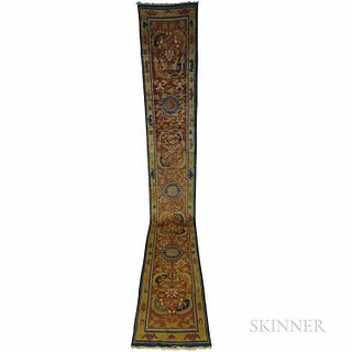 Ningxia Runner, China, c. 1850, 16 ft. 6 in. x 2 ft. 6 in.

Provenance: The Sandra Whitman Collection.