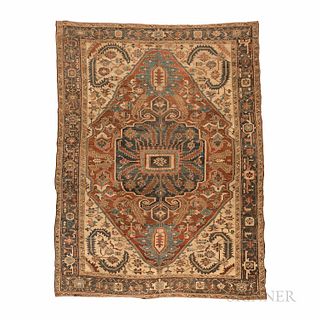 Antique Heriz Carpet, Iran, c. 1910, 12 ft. 9 in. x 9 ft. 6 in.