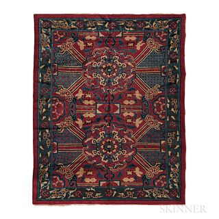 Fethiye Carpet, China, c. 1910, 11 ft. 8 in. x 8 ft. 10 in.

Provenance: The Sandra Whitman Collection.