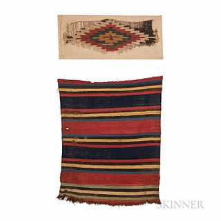 Two Kilim Fragments, including Konya, 18th century, 14 in. x 33 in., and Shahsavan, c. 1870, 39 in. x 32 in.