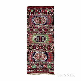 Obruk Kilim, Turkey, c. 1880, 13 ft. 7 in. x 5 ft. 7 in.

Provenance: The Peter Davies Collection.