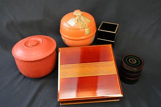 Group of Japanese Lacquer and Woodenware