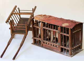 Toy Circus Cage and Cart